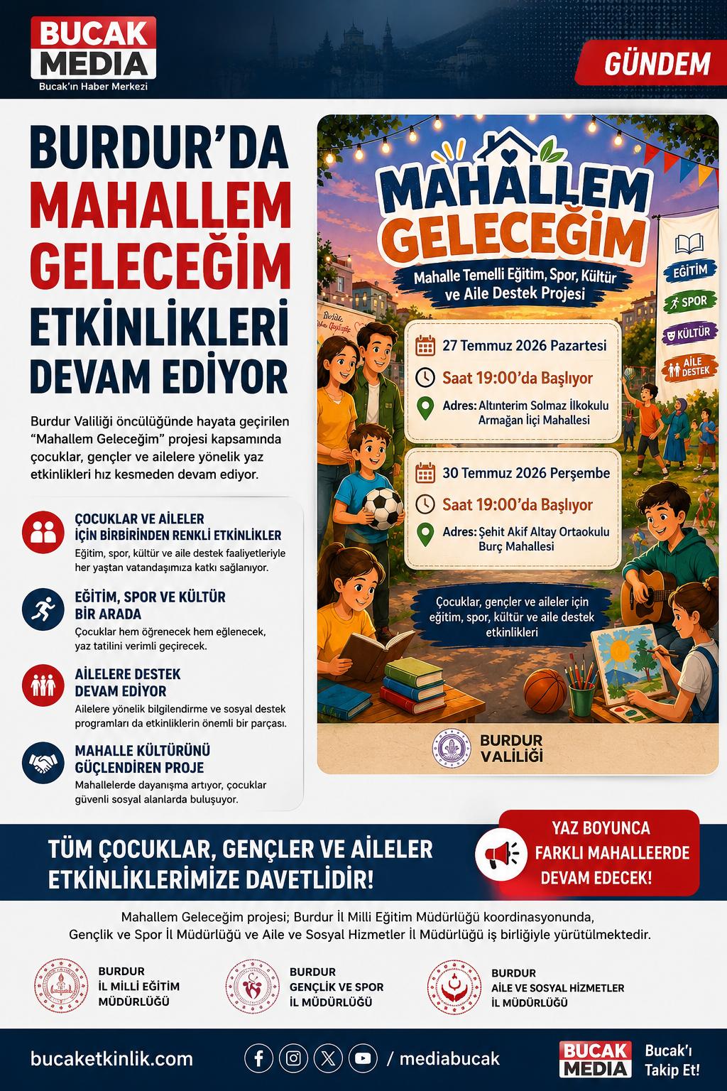 Burdur’da “Mahallem Geleceğim” Etkinlikleri Devam Ediyor