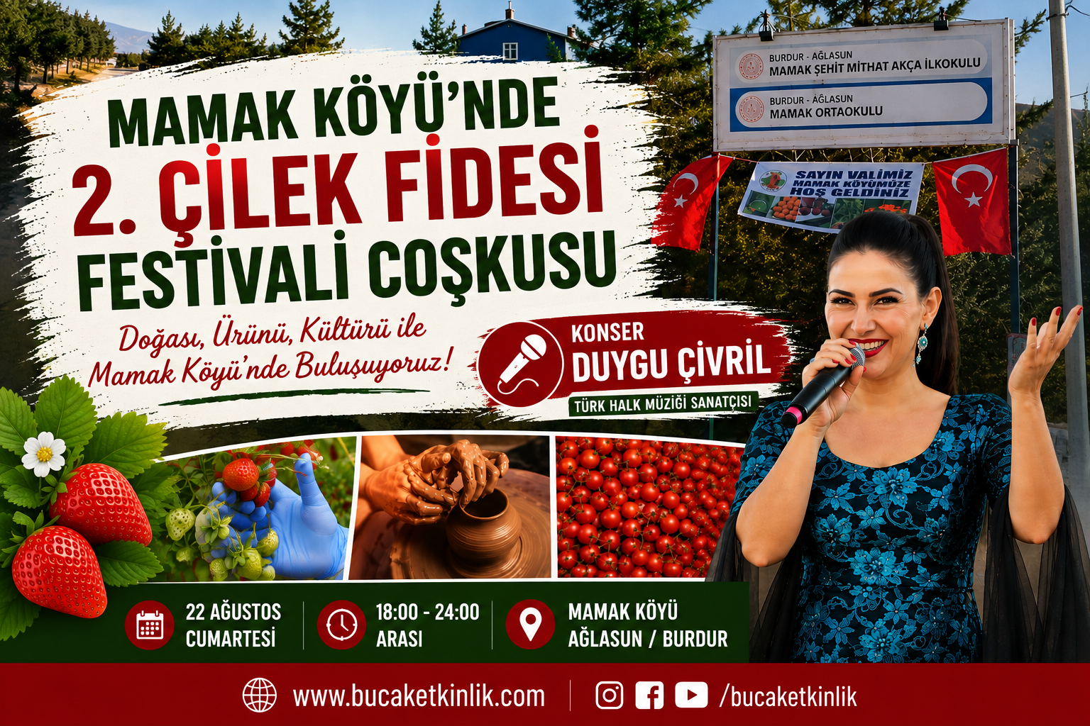 Burdur Mamak Köyü’nde 2. Çilek Fidesi Festivali Coşkusu