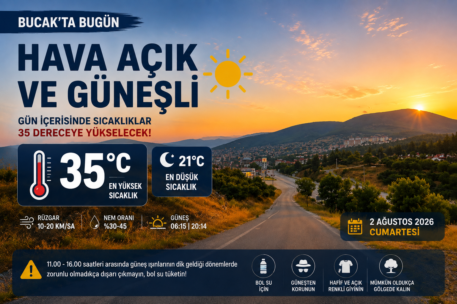 Bucak’ta Termometreler Bugün 35 Dereceyi Gösterecek