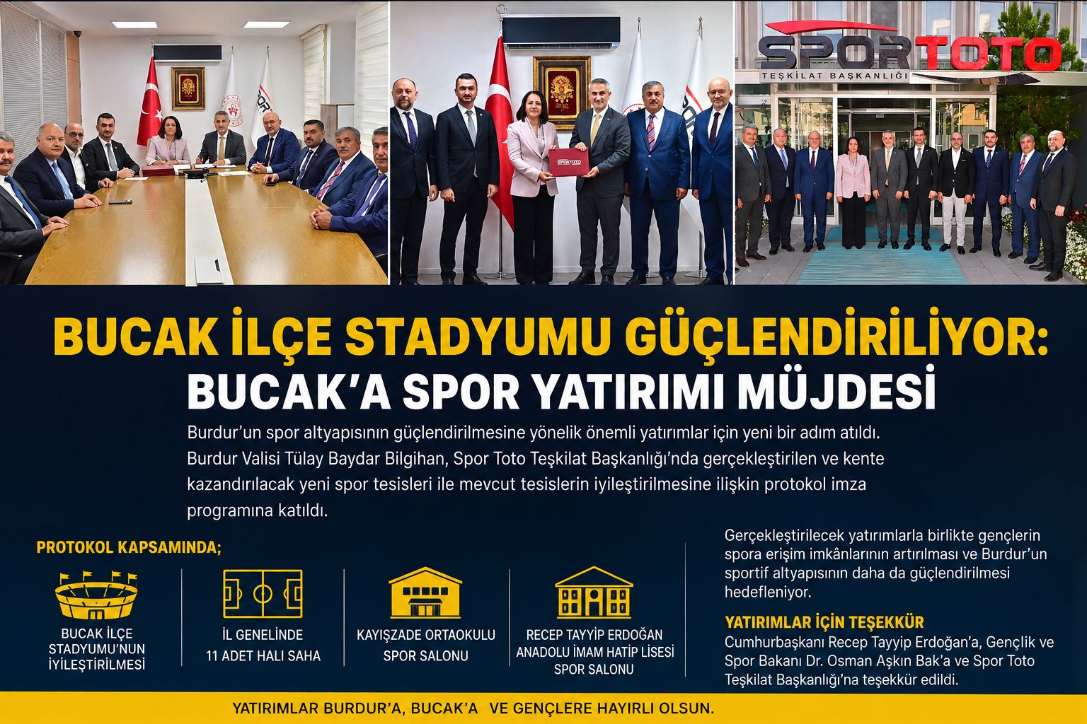 Bucak’a Yatırım Müjdesi: İlçe Stadyumu Güçlendiriliyor